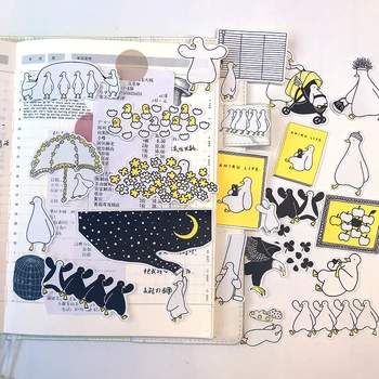 

New 22Pcs/Set Vintage Cartoon White Goose Sticker DIY Craft Scrapbooking Album Junk Journal Happy Planner Decorative Stickers