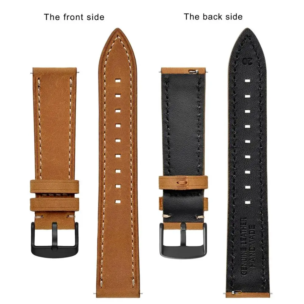 BISONSTRAP Quick Release Watch Bracelet for Men Women Watch strap 18mm 20mm 22mm Watcheband Strap Black Buckle