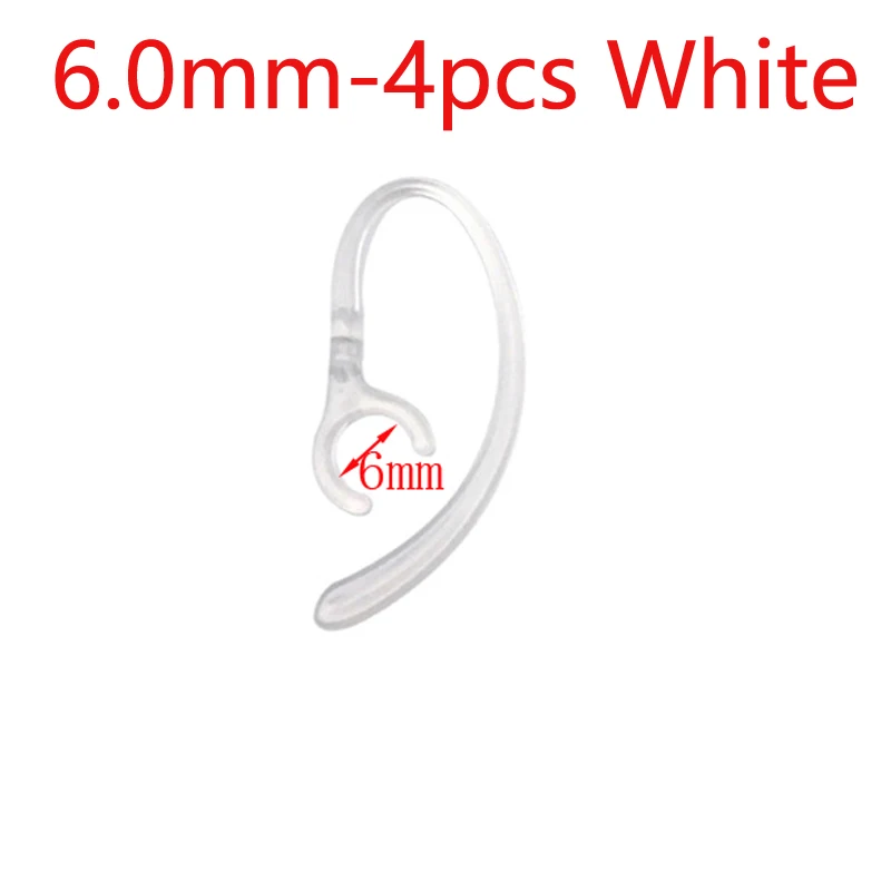 6.0mm-4pcs White 2 шт./4 шт., зажим для наушников, крючок для наушников, крючок для наушников, вешалка для Bluetooth гарнитуры, 6,0 мм, 7,0 мм, 8,0 мм, 9,0 мм - Цвет: 6.0mm-4pcs White