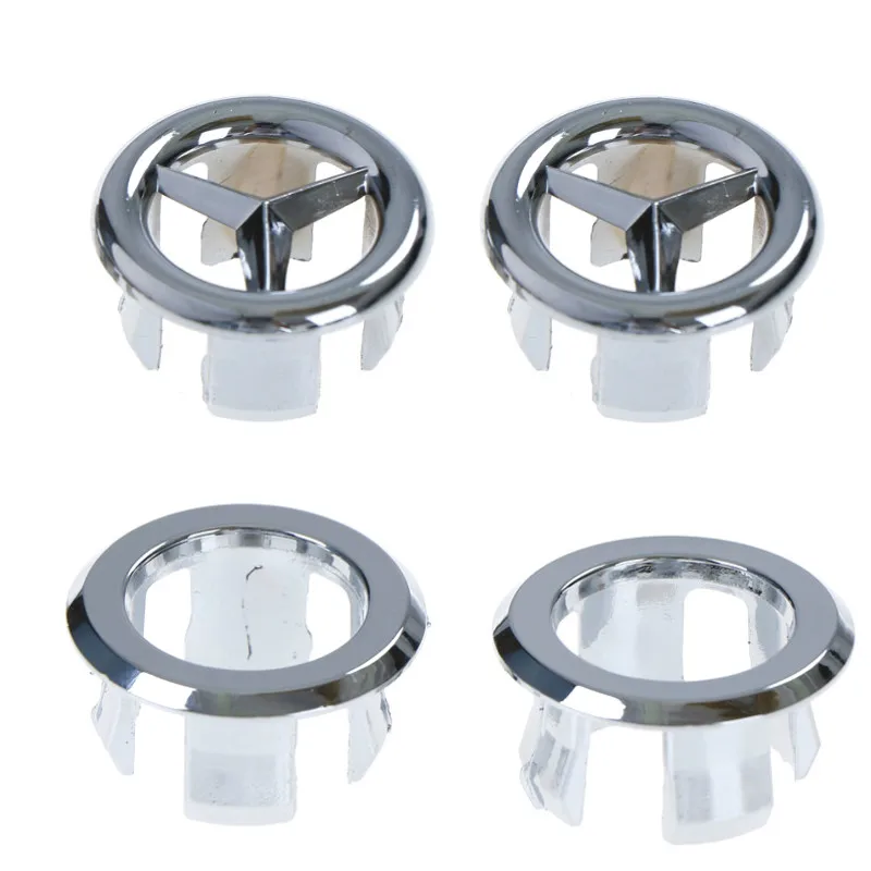 

2/4PCS Sink Hole Round Overflow Cover Ceramic Pots Copper Insert Chrome Basin Sink Overflow Cover