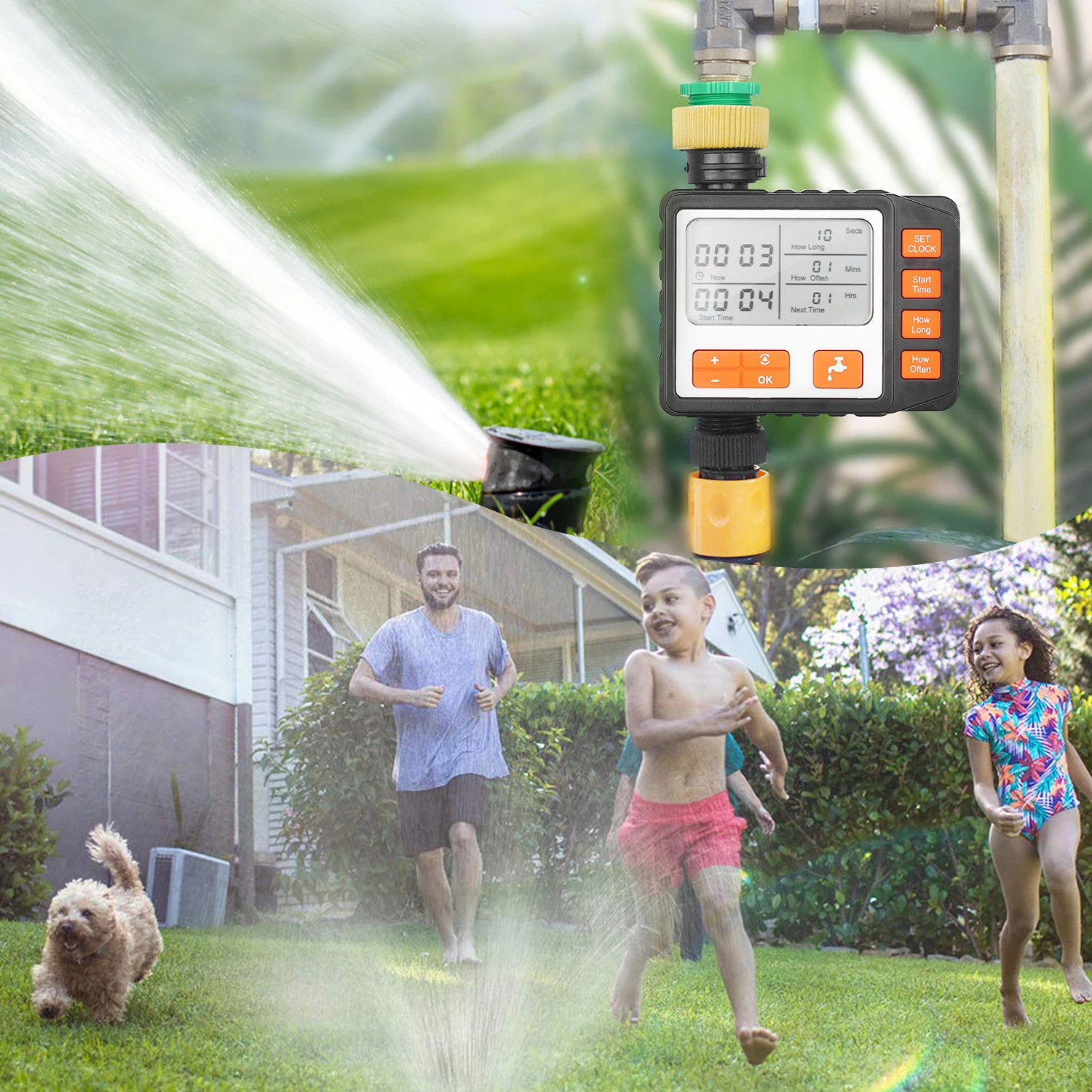 Digital Water Timer Programmable Outdoor Single Outlet Automatic On Off Water Faucet Hose Timer Irrigation System Controller