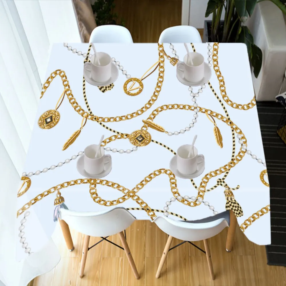 

Table Cloths Baroque Vintage Style Polyester Washable Cover Long Table Cloth for Kitchen Party Decor,1 Piece Luxury Desk Cloth