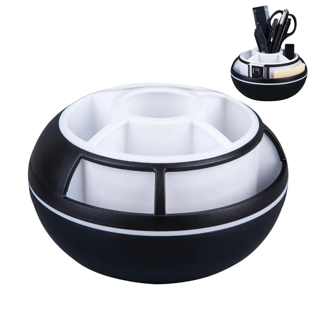 

360 Degrees Rotation Makeup Organizer Brush Holder Box Plastic Jewelry Storage Box Office Pencil Pen Holder Cosmetic Desk Storag