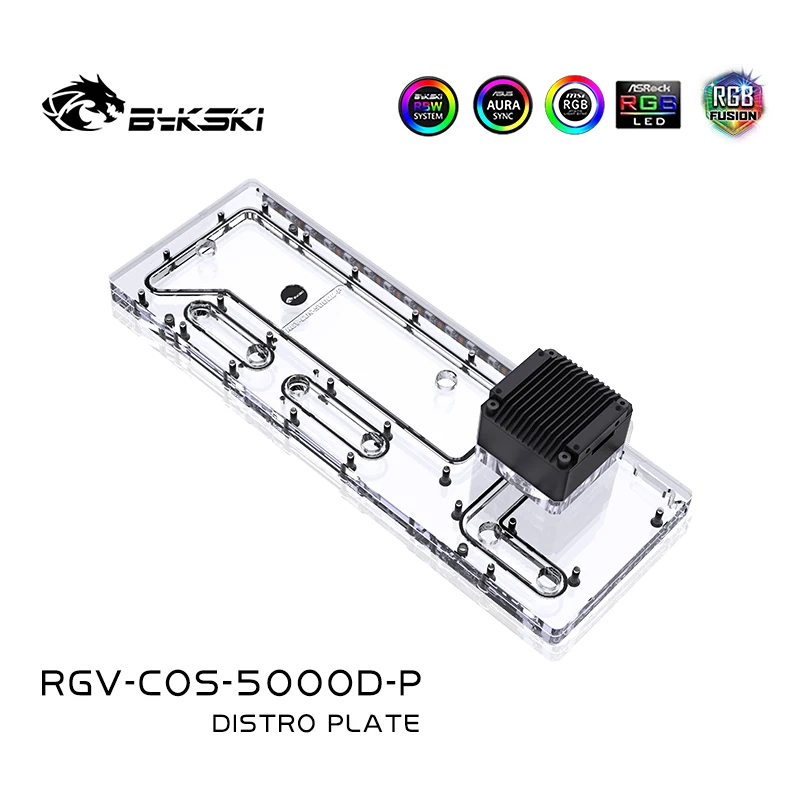 Bykski Acrylic Distro Plate /Board Reservoir for Corsair 5000D Computer Case /Water Cooling System RGB Light SYNC/Combo DDC Pump |