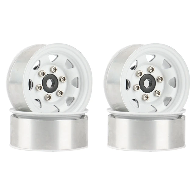 4PCS 1.55 Metal Beadlock Wheel Rim Hub for 1/10 RC Crawler Car Axial Yeti Jr 90069 RC4WD D90 TF2 Tamiya CC01 LC70 MST