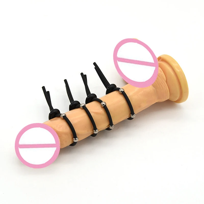 Electro Shock Penis Rings Kit,Electric Stimulation Steel Ball Massage Cock Rings Delay Time Ring Medical Themed Sex Toys For Men