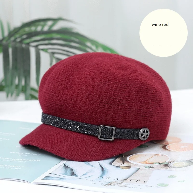 Winter British Style Octagonal Cap Brim Newsboy Hat Beret Hat For Women Wholesale men's french beret Berets