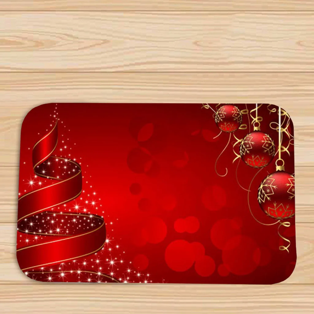 Счастливого Рождества Снежинка Рождественский шар красный фланелевый нескользящий ковер 40x60 см с Рождеством год украшения