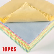 10pcs Glasses Cleaning Cloth Lens Cloth Wipes For Lens 13*13cm for glasses Camera Computer Color Random