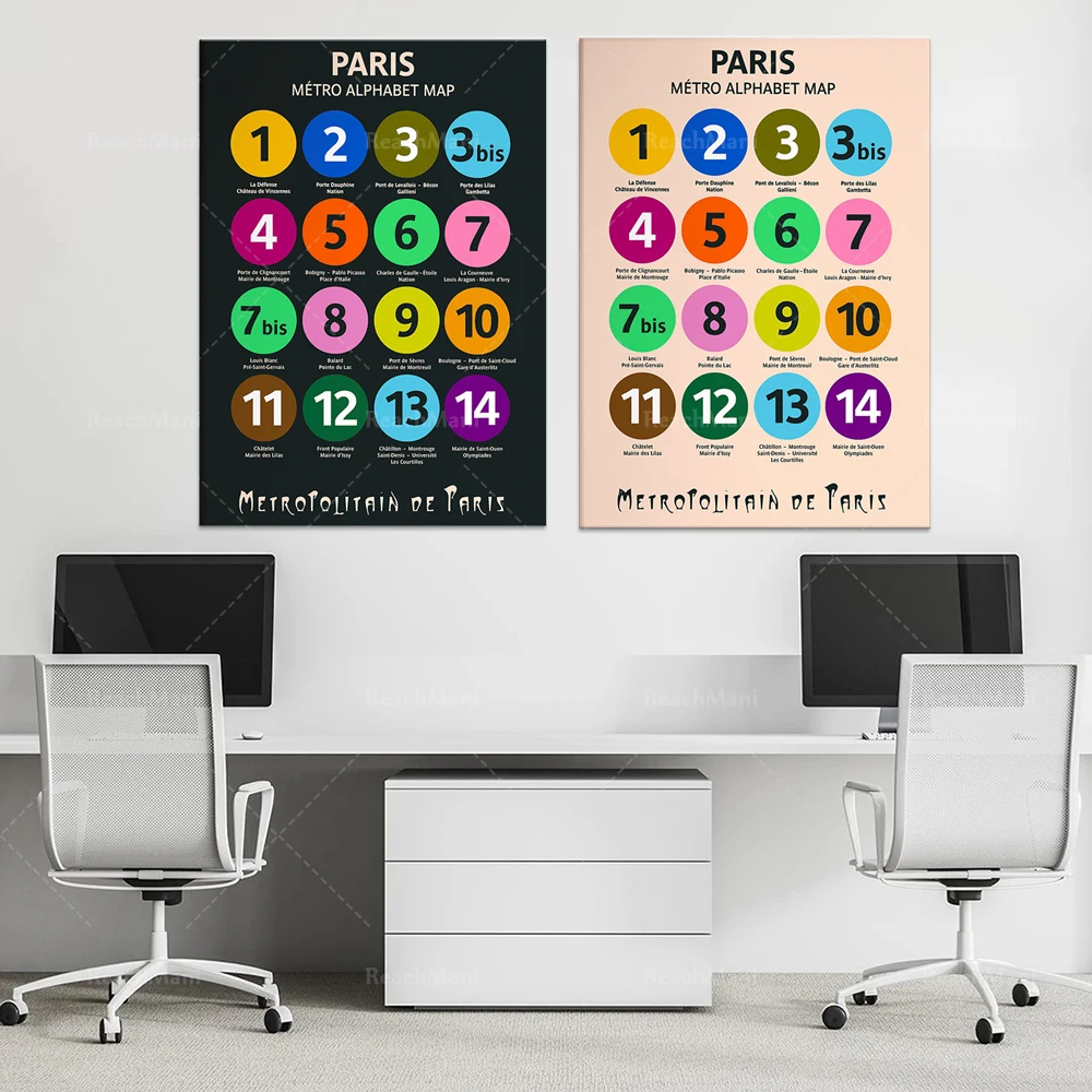 Mapa Del Metro De París, Cartel De Letras Subterráneas De París, Impresiones Artísticas De Pared, Decoración Del Hogar, Regalos Únicos