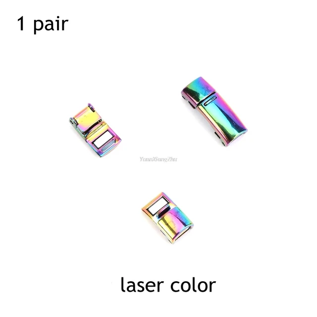 4pcs/1pair New Metal Shoelace Magnetic buckle Shoelaces magnetic Lock Shoes Accessories AF1 Sneaker Kits Metal Laces Buckle Laser color
