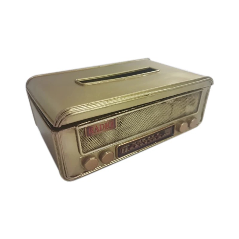 

Retro Radio Shape Tissue Box Napkin Storage Box Container Tissue Holder Home Office Tissue Box,24.5X14.5X9cm