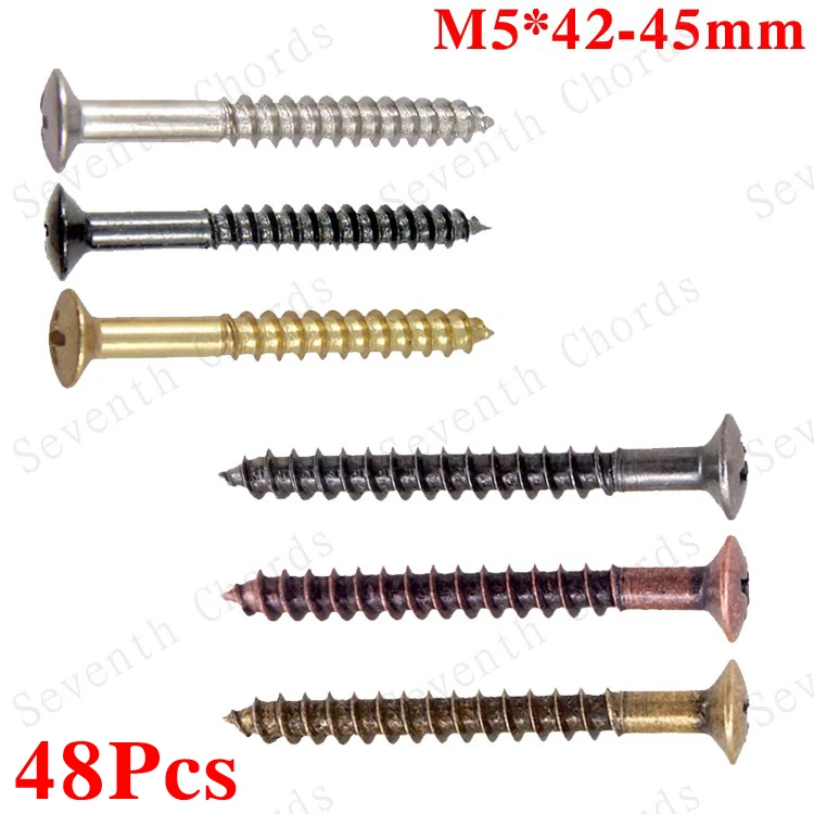 

48 Pcs M5*45mm Electric Bass Guitar Neck Joint Plate mounting screw Bolt Guitar Parts