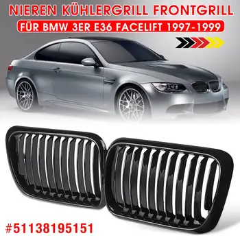 

Pair Front Kidney Grilles Grille Glossy Black Dual Slat For BMW E36 1997 1998 1999 Car Racing Grills #38195151 Racing Grills