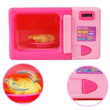 Juguetes de cocina para niños, Mini horno microondas Rosa bonito, juego de rol educativo, juguetes de cocina