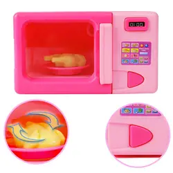 Jouets de cuisine pour enfants, Mini four à micro ondes rose, jeu de rôle éducatif pour enfants 
