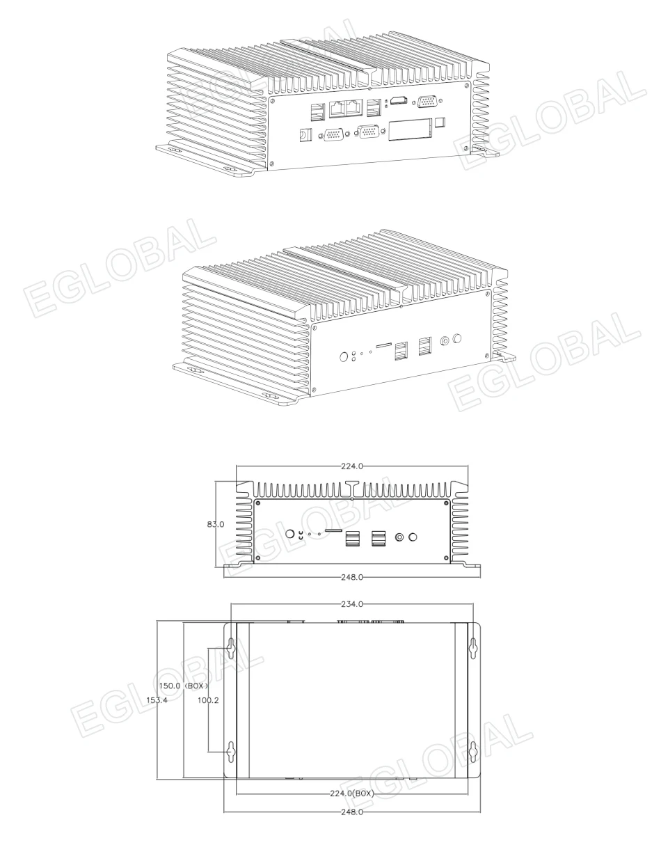 Промышленный мини-ПК без вентилятора i5 8250U i7 7500U 2* DDR4 2* Lans настольный компьютер Win10 Linux 2* COM GPIO 4G SIM VGA HDMI WiFi