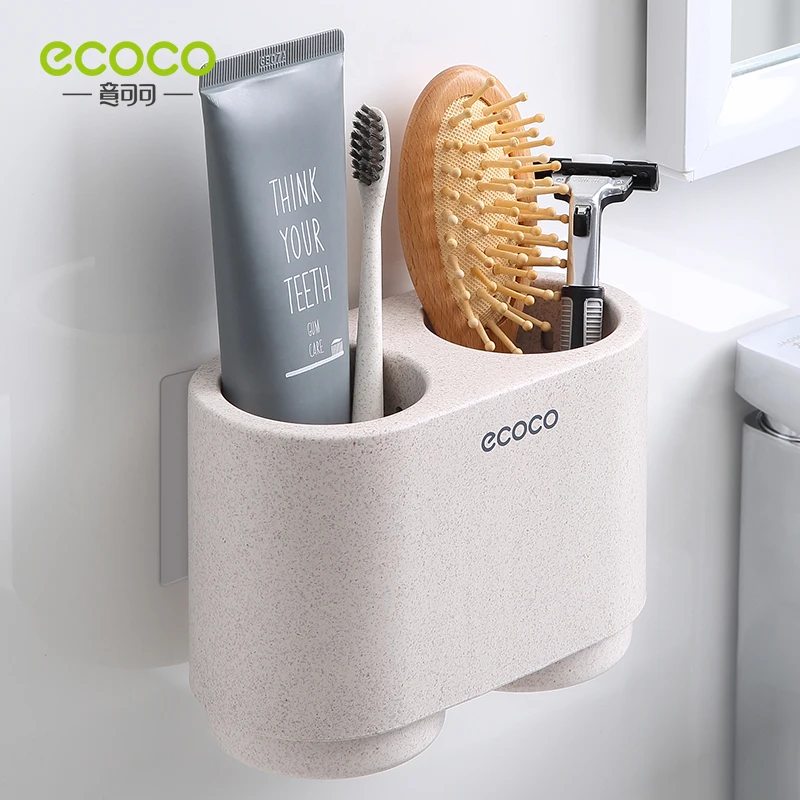 Ecoco Toothbrush Rack Magnetic Toothbrush Holder Wall Mounted