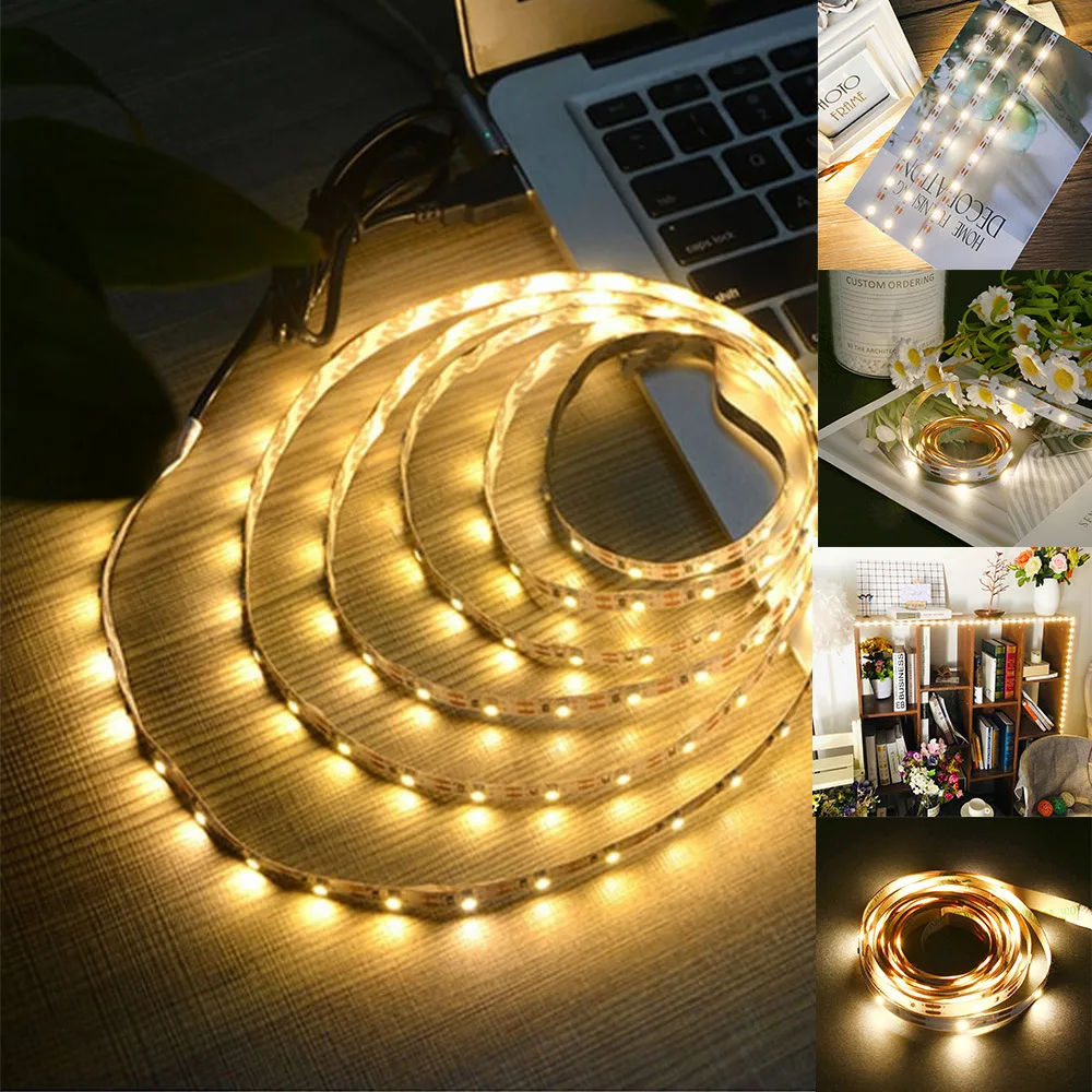 

1M/2M Battery Box Light Emitting Light with TV Background Light Family Bedroom Bar Decorative Light Strip