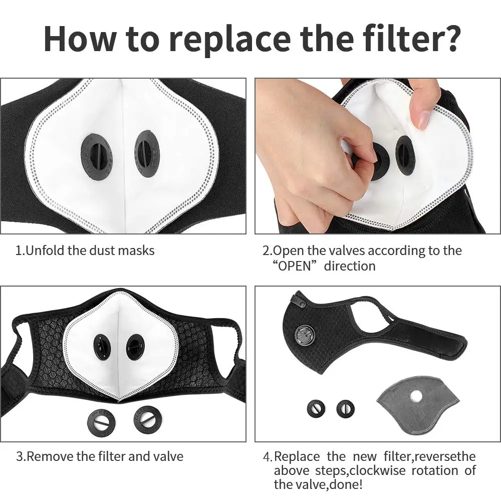 Basecamp Anti Dust Training Mask Cycling Masks With Filter Half Face Carbon Mountain Bicycle Sport Road Bike Masks Face Cover