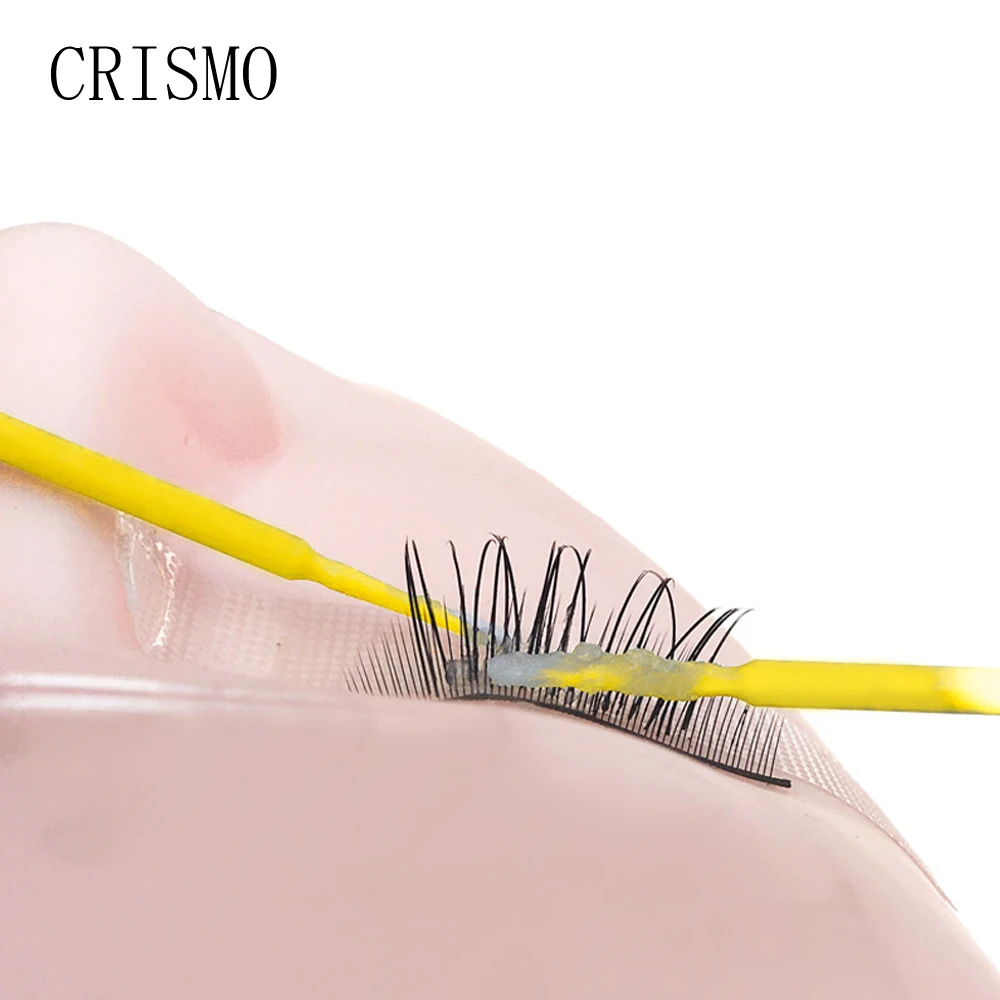 CRISMO 100Pcs Disposable Cotton Swabs Eyelash Brushes Cleaning Swab Eyelashes Extension Lash Remover Tools Micro Mascara Brush