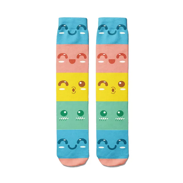 Sell Well Funny Expression Printed Women Socks Fashion Cute Cotton Long Socks Harajuku Christmas Warm Middle Tube Socks Female Style21
