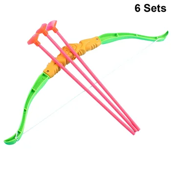 

6 Set Suction Cup Archery Bow and Arrows Toys Set Outdoor Fun Shooting Game Kit for Boys Girls Plaything