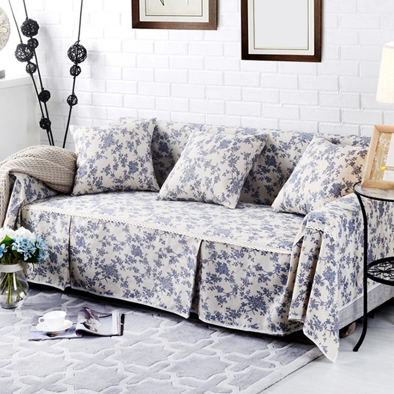 Sofa Seat Couch Cover Pastoral Sofa Slipcover Sectional Sofa Cover for Living Room Sofa Towel Single/Two/Three/Four-Seater