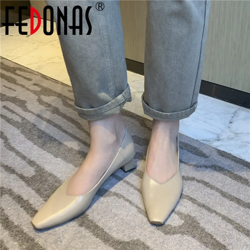 FEDONAS/Брендовые женские элегантные базовые туфли-лодочки из коровьей кожи Сезон