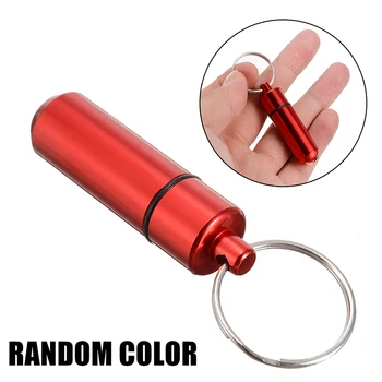 

Waterproof Aluminum Pill Box Keychain Pill Box Case Bottle Container Medicine Box Health Care