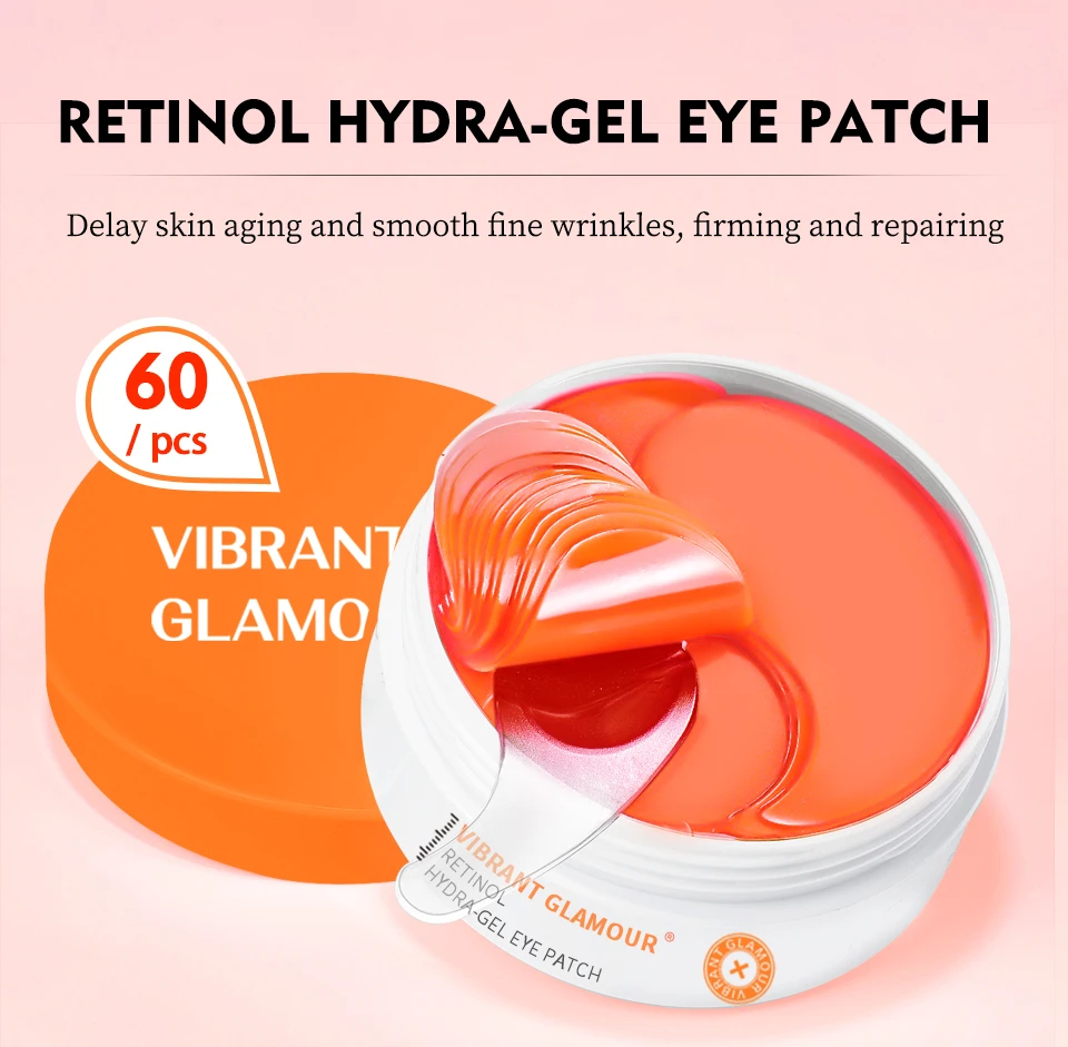 VIBRANT GLAMOUR Eye Mask Firming Collagen Eye Patch Retinol Anti-Aging Remove Dark Circles Eye Bags Moisturizing skin Care 60pcs