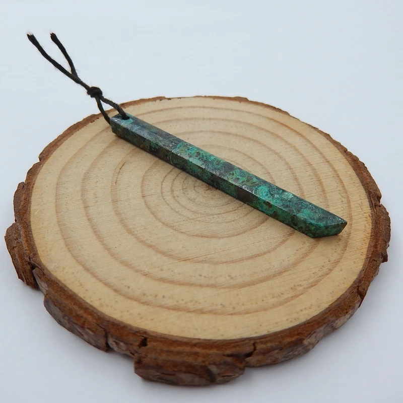 

Natural Stone African Turquoise Handmade Fashion Long Pendant Bead 50x4x4mm 2g