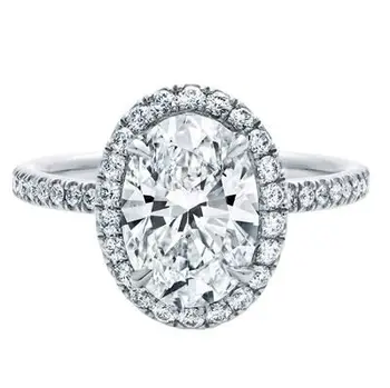 

TR520 2 Carat Oval ring Lovely Synthetic Gem Engagement Ring Rings for women