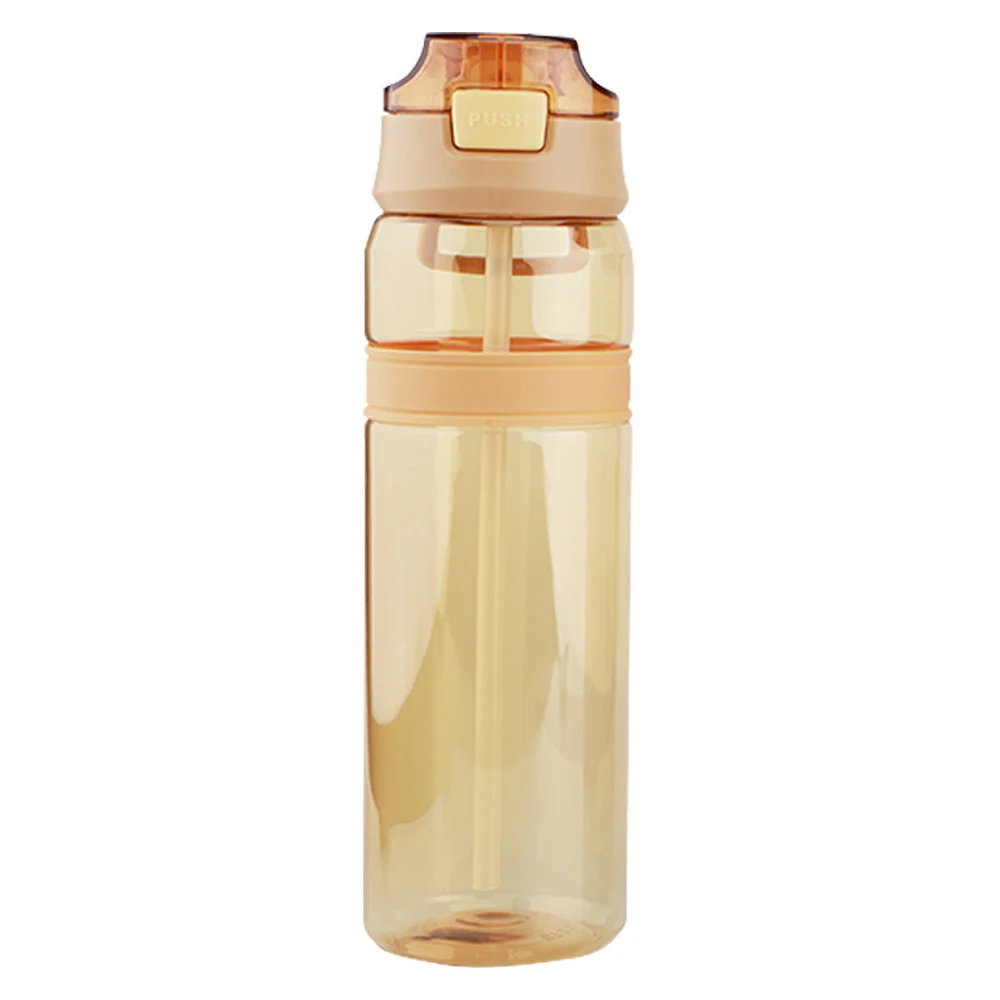 Новинка 850 мл/28 унций Черная Спортивная бутылка для воды с соломинкой BPA бесплатно пластиковая бутылка для воды - Цвет: Цвет: желтый