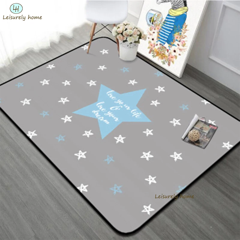 Звездный стиль, коралловый бархат, скандинавский Детский ковер для ползания, для игр, ковер для гостиной, спальни, кабинета, стола, украшение для комнаты с подогревом