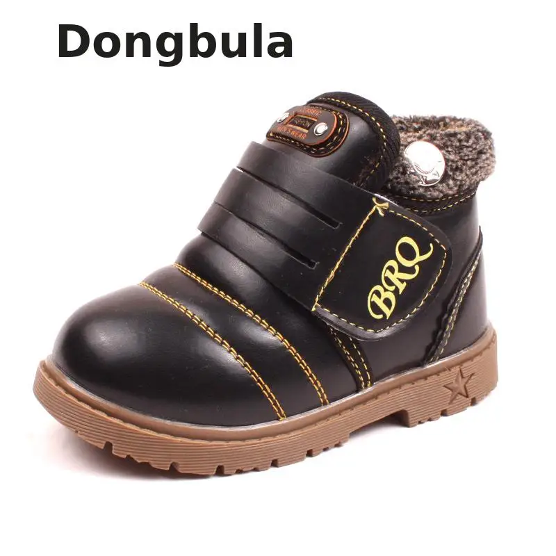

Winter Kids Boots Boys Snow Boots Classic Children Leather Non-slip Girls Cotton Shoes Plus Velvet Warm Girls Baby Toddler Boots