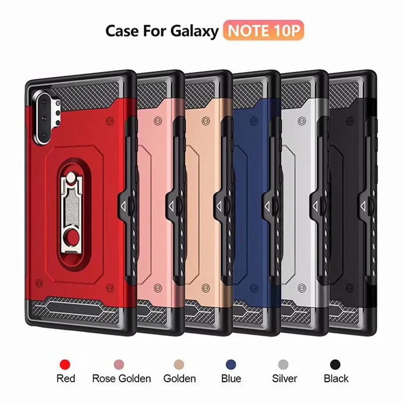 Alxun для Samxung Galaxy Note10 Plus вставляется в банковскую карту металлический кронштейн PC+ TPU Материал для samsung Note 10+ чехол