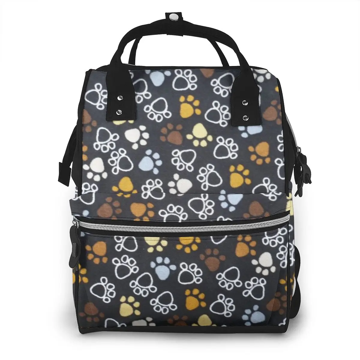  Large Capacity Mummy Backpack Dog Bone Tossed Paws Craft Fabric for Baby Mom Outdoor Travel Diaper 
