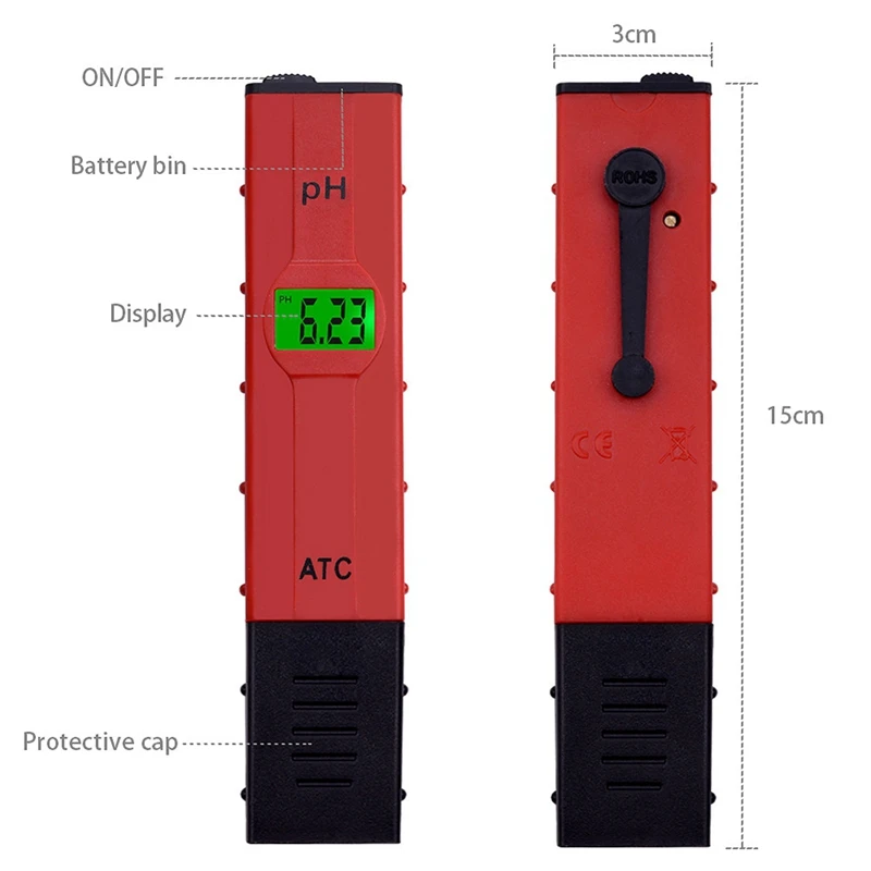 Цифровой прибор для измерения pH для аквариума температурная компенсация Atc Lcd Тестер кислотности воды для аквариума с подсветкой 20