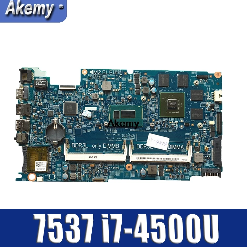 DOH50 MB 12322-2 PWB: KJ7NX placa база для DELL 7537 5GRP2 материнская плата для ноутбука процессор SR1EB I7-4500U ТЕСТ ОК