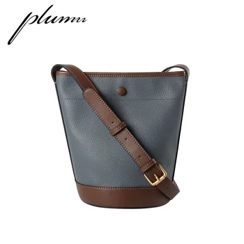 

Plumn Women's Bucket Bag Retro Messenger Bag Soft Leather Shoulder Bag