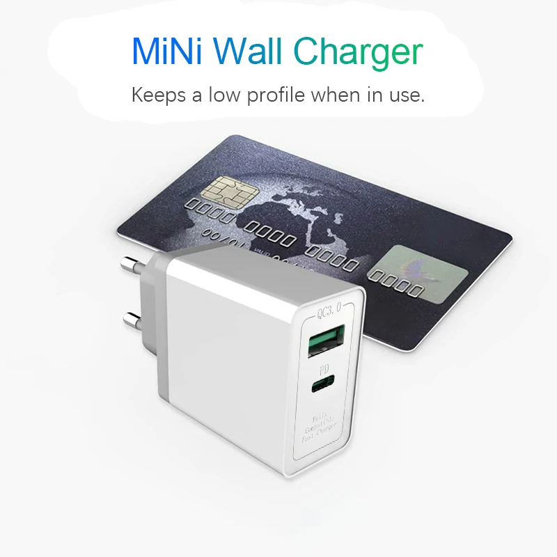 Quick Charge 3.0 18w USB Charger For EU US Android iPhone Adapter Phone Tablet with PD Fast Charger For Xiaomi Huawei Samsung