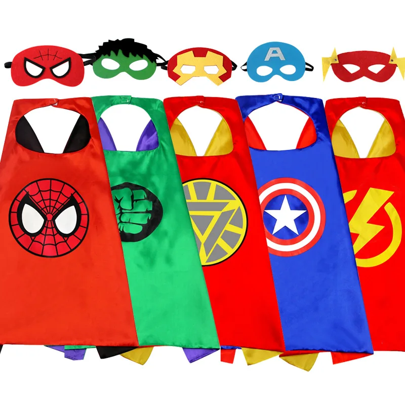 

Superhero Capes and For Kids Halloween Cosplay Spiderman Hulk Captain America Double Side Capes Superhero Kids Toy