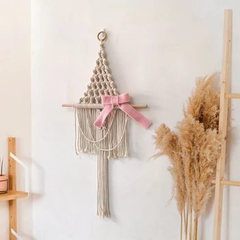 

Macrame Wall Hanging Woven Bohemian Wall Decor Decorations for Home, Apartment Bedroom,Dorm Room, Cute Room Decor for Teen Girls