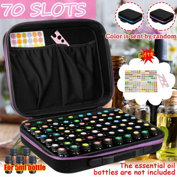 

70 Bottles EVA Essential Oil Bottle Case 5 ML Holder Storage Bag Essential Oil Perfume Box Hand Bag Zipper Shockproof Durable