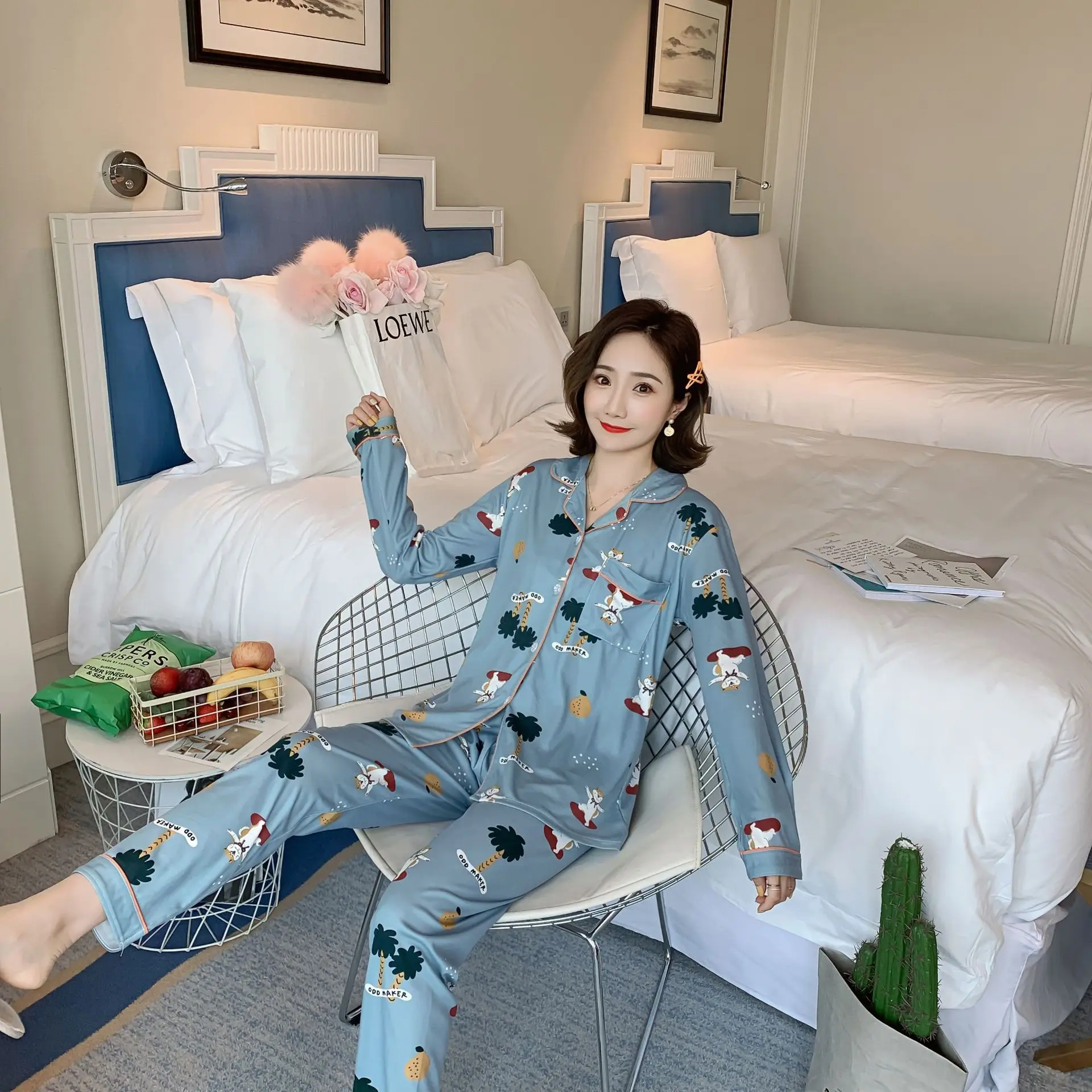 Pijama Seda Mujer Conjunto De Pijama De Piezas Para Mujer