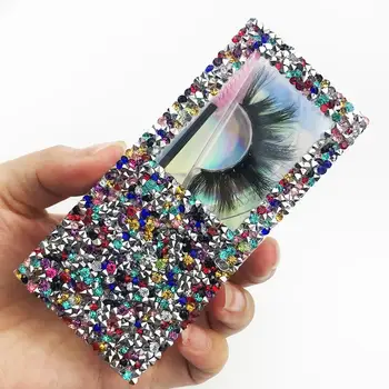 

FOXYFOX New Empty diamond lash packaging 20pcs/lot rhinestone eyelash boxes mink eyelashes fake 10mm-25mm 3d mink eyelashes boxe