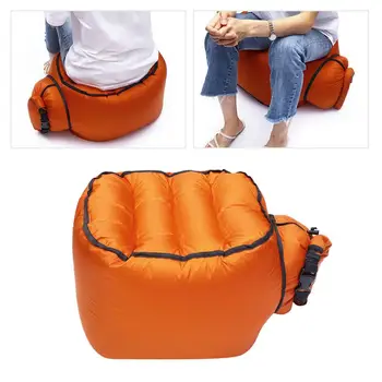 

1Pc Inflatable Stool Portable Sofa Nylon Foot Stool Foldable Stool Outdoor Accessories Brown Yellow