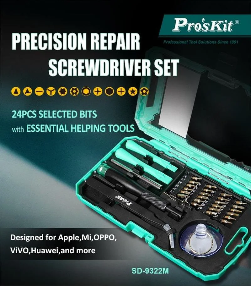 Pro'sKit SD-9322M 다기능 스크루드라이버, PC 게임기 컴퓨터 휴대폰용 아이폰 정밀 유지 관리 도구
