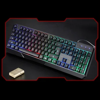 

7-Color Colorful Backlight Keyboard USB Wired Gaming Keypad for Desktop Laptop Computer JHP-Best